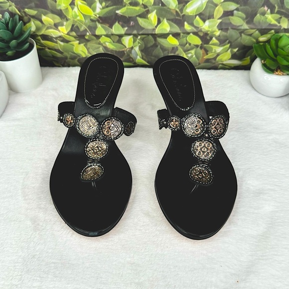 {Cole Haan} Y2K VTG Women’s Embellished Bejeweled Thong Sandal - Size 6.5B - Picture 15 of 15